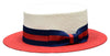 Boater with Club Stripe Band by Bruno Capelo Boater with Club Stripe Band by Bruno Capelo