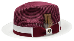 Belvedere 2 Tone Straw Fedora by Bruno Capelo