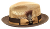Belvedere 2 Tone Straw Fedora by Bruno Capelo Belvedere 2 Tone Straw Fedora by Bruno Capelo