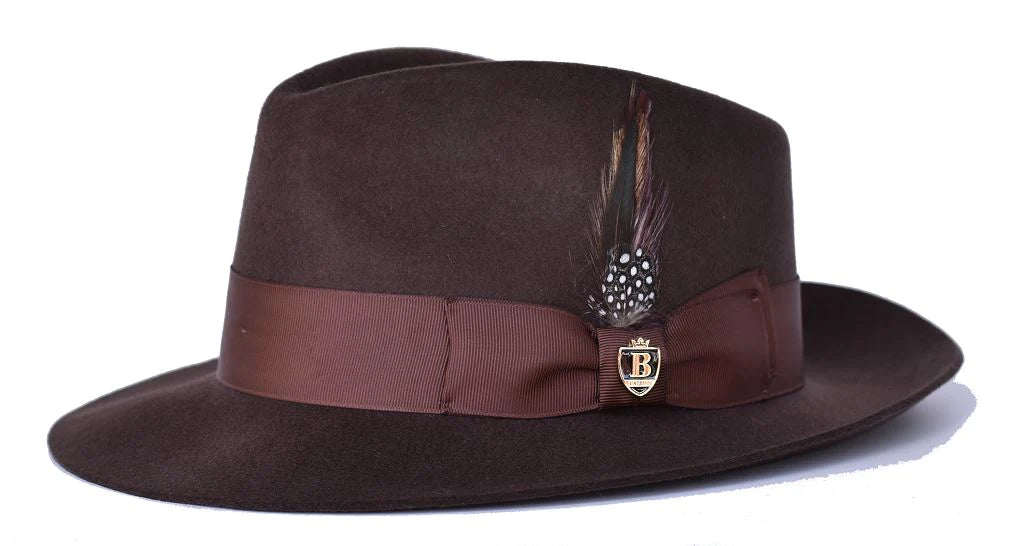 Fabio Classic Brim Wool Felt Fedora by Bruno Capelo