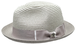 Gino Narrow Brim Braid Straw Fedora by Bruno Capelo