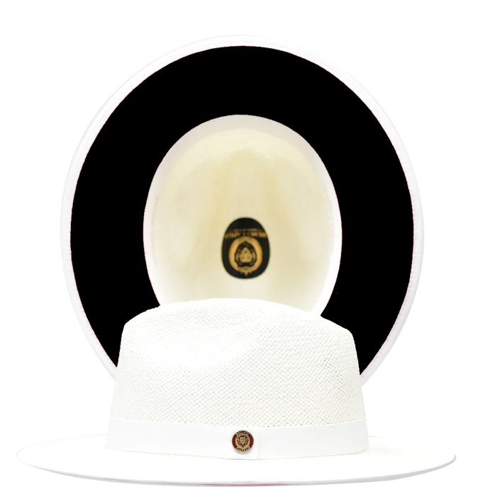 Kingdom Color Bottom Wide Brim Straw Fedora by Bruno Capelo