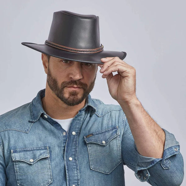 Leather 2024 outback hat