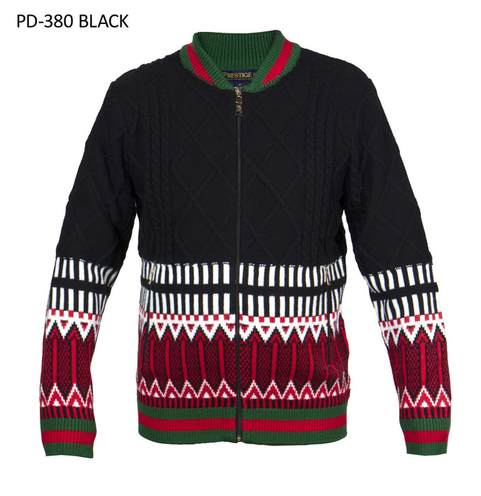 Long Sleeve Fullzip Jacquard PD-380 Sweater by Prestige Original