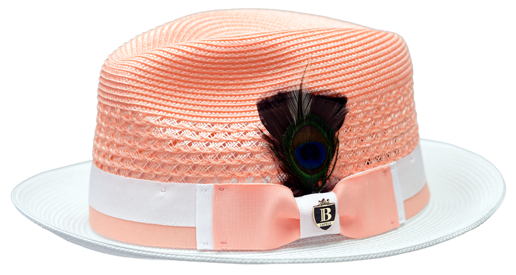Belvedere 2 Tone Straw Fedora by Bruno Capelo