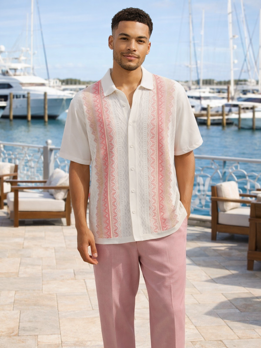 21012 Knit Front Walking Suit Set by Silversilk