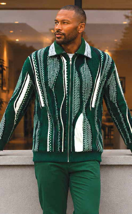 32015 Sweater Wool-Blend Full Zip Sweater by Silversilk