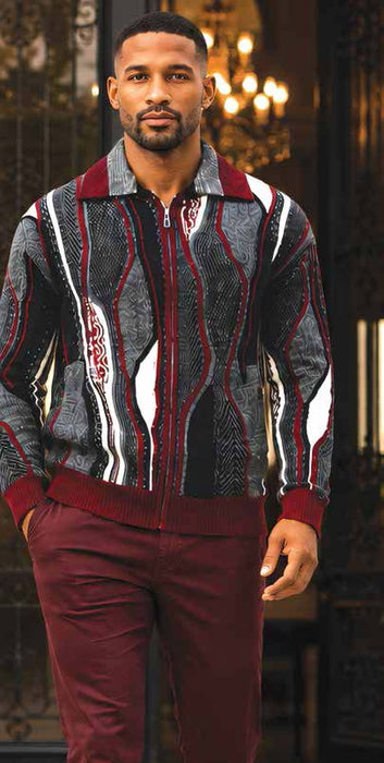 32015 Sweater Wool-Blend Full Zip Sweater by Silversilk
