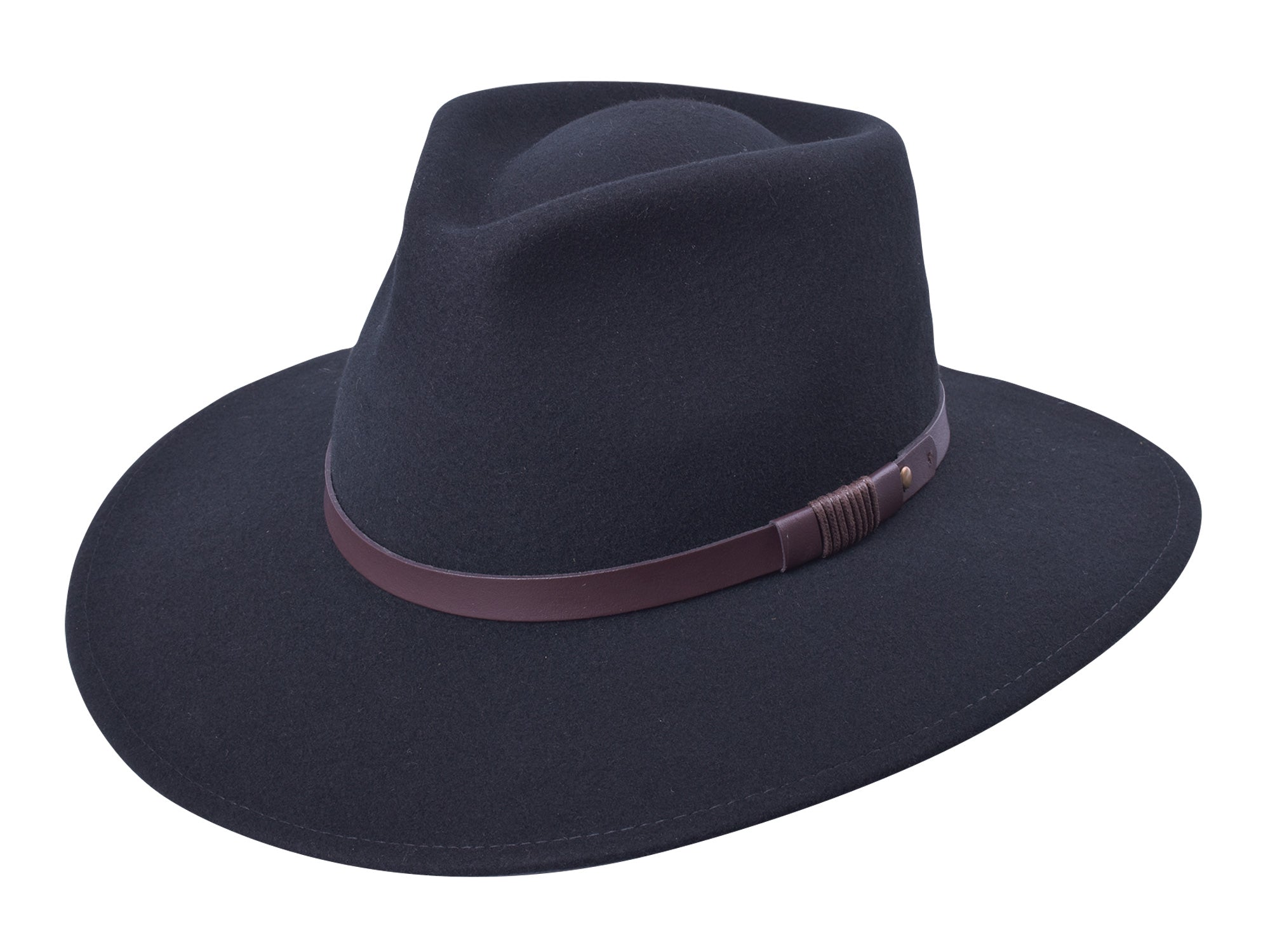 Australian Wool Wide Brim Outback by Bigalli Navy / M