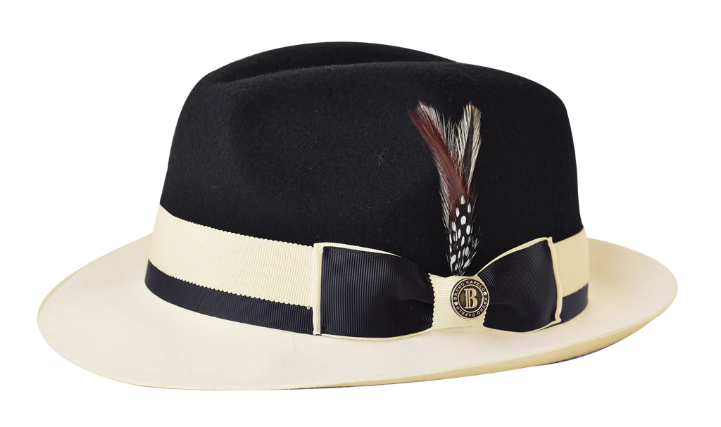 Caesar Two-Tone Classic Brim Wool Fedora by Bruno Capelo