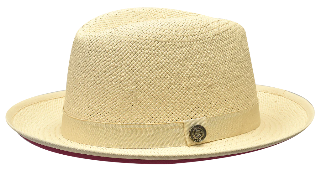 Empire Red Bottom Straw Fedora by Bruno Capelo