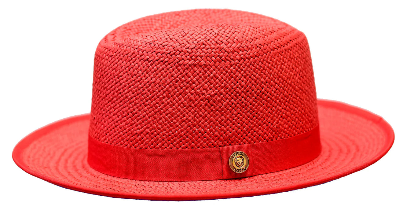Empire Red Bottom Straw Fedora by Bruno Capelo