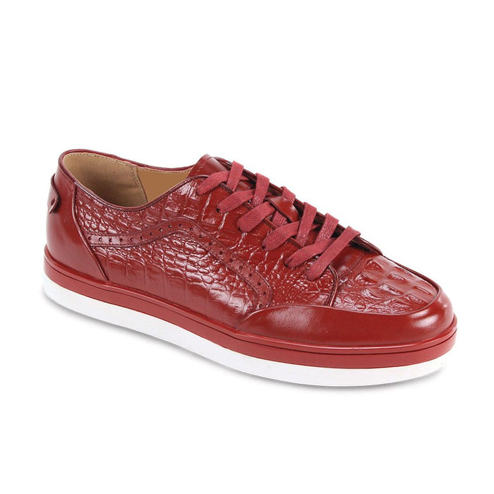 Timo Crocodile Embossed Sneaker by Giovanni