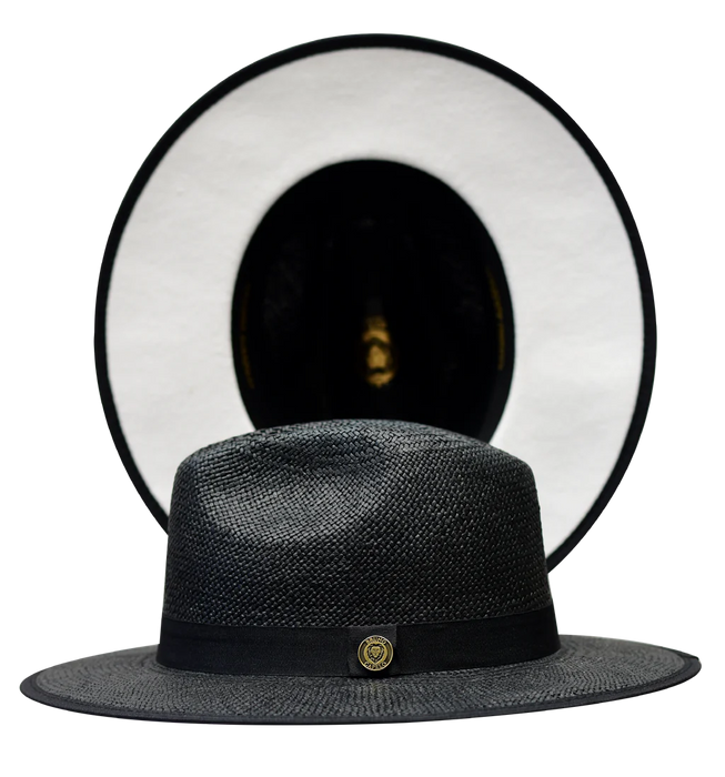 Kingdom Color Bottom Wide Brim Straw Fedora by Bruno Capelo