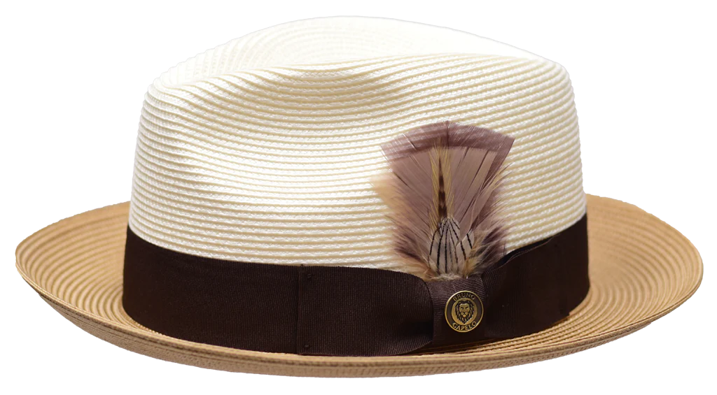South Beach Two Tone Straw Fedora by Bruno Capelo