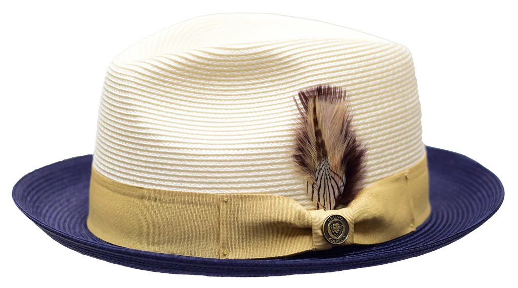 South Beach Two Tone Straw Fedora by Bruno Capelo