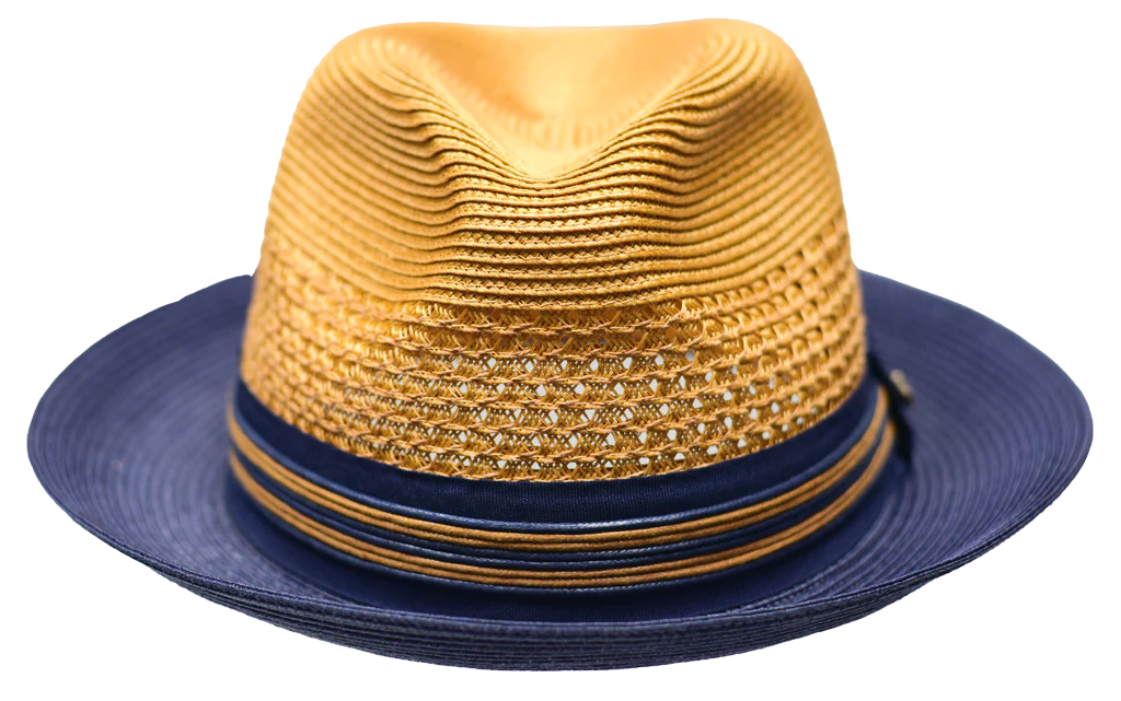 Hollywood 2-Tone Straw Fedora by Bruno Capelo