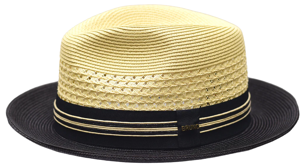 Hollywood 2-Tone Straw Fedora by Bruno Capelo