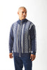 Mock Neck Leather Trim Zip Sweater by Silversilk