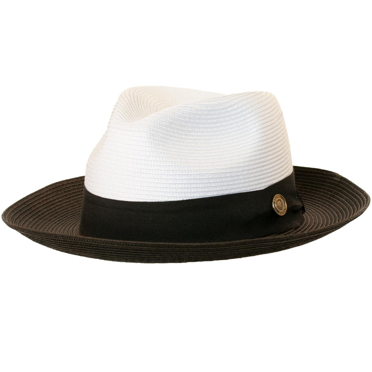Two-Tone Straw Fedora by Bruno Capelo — Levine Hat Co
