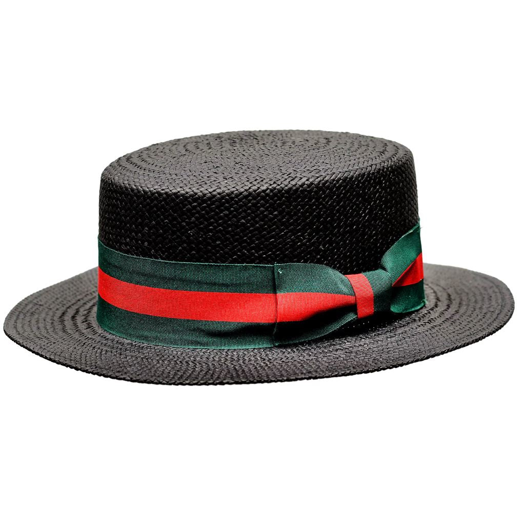 Boater with Club Stripe Band by Bruno Capelo – Levine Hat Co.