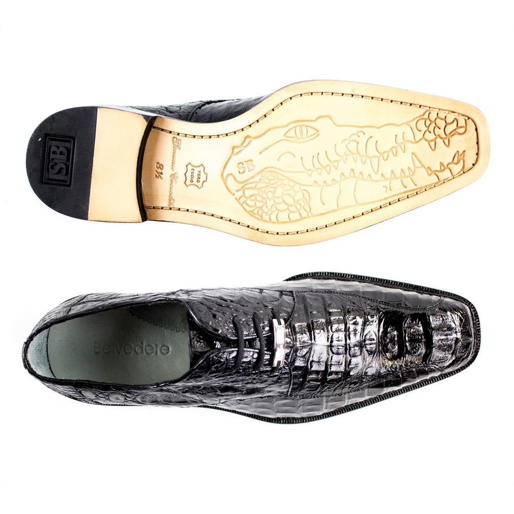 Belvedere Chapo Navy Hornback Crocodile Shoes main image 1