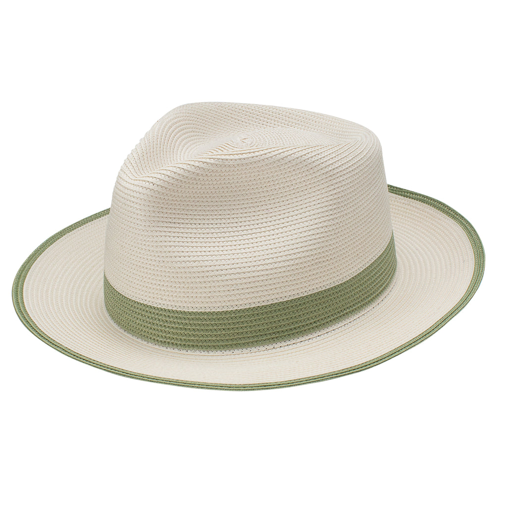 Thumbs Up Two-Tone Milan Straw Classic Brim Fedora by Dobbs