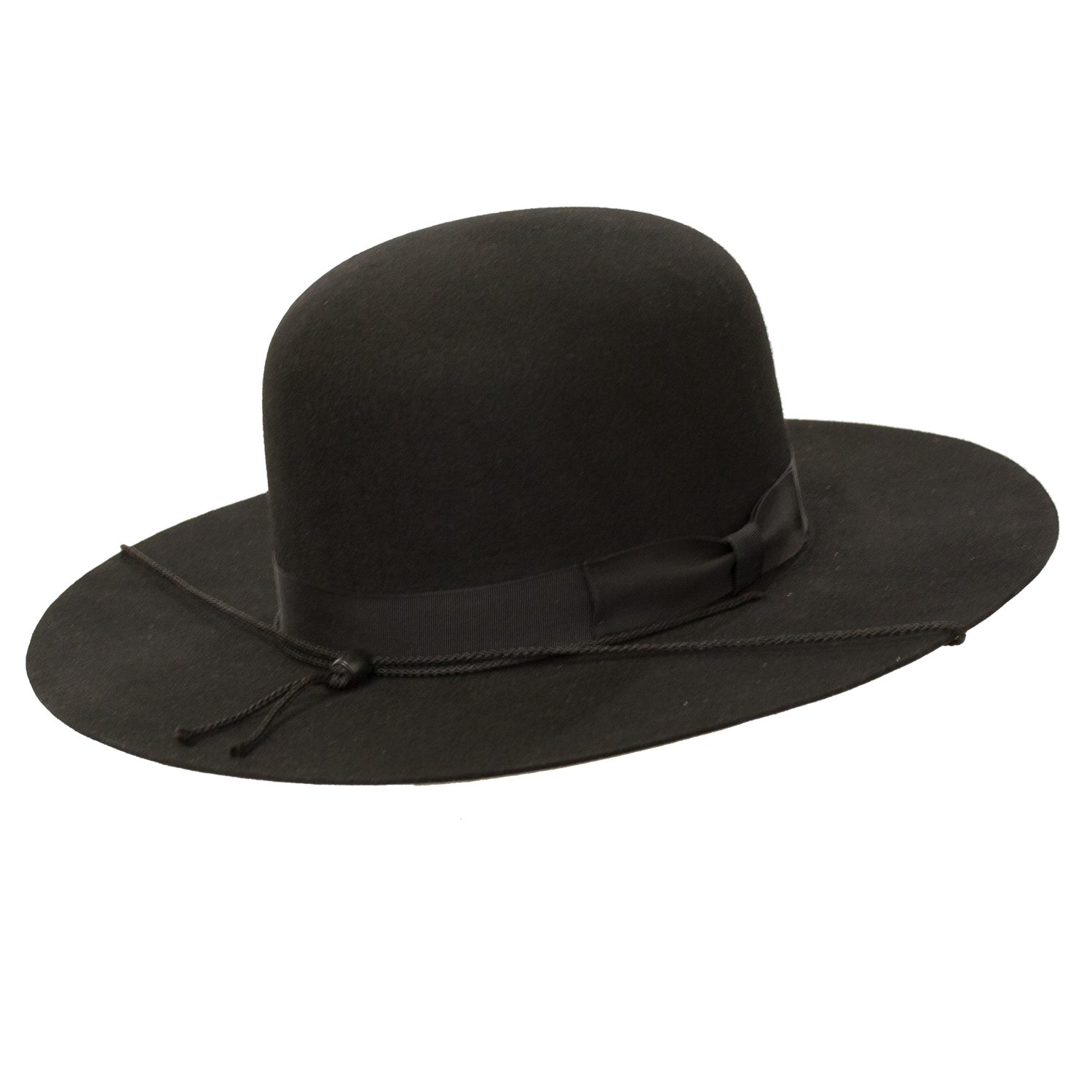 Undertaker Wide Brim Open Crown Hat by Levine Hats Black L