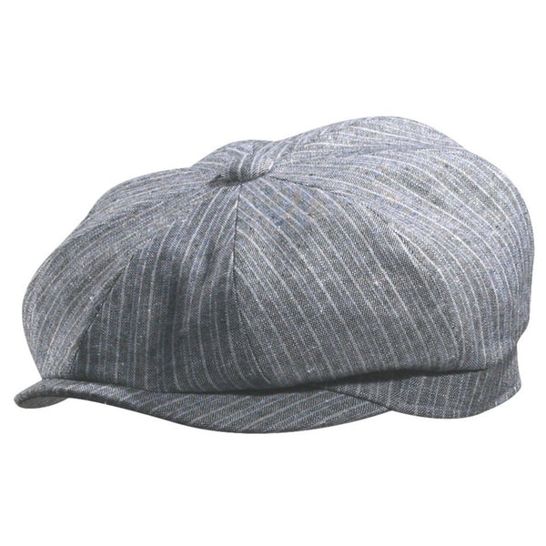 Linen Blend Stripe 8/4 Newsboy Cap by Broner — Levine Hat Co.
