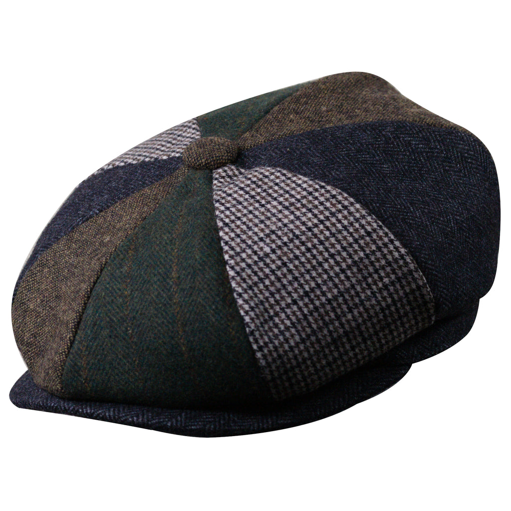 8-Quarter Panel Patchwork Newsboy Cap by Broner