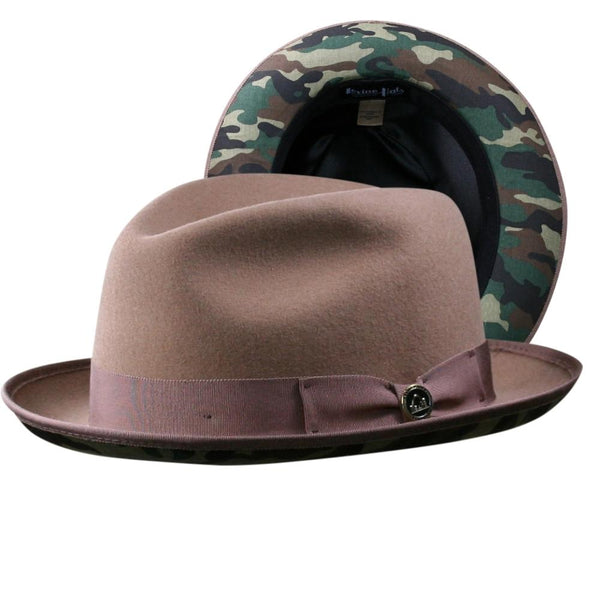 Lore Camo Bottom Classic Brim Wool Fedora by Levine Hat