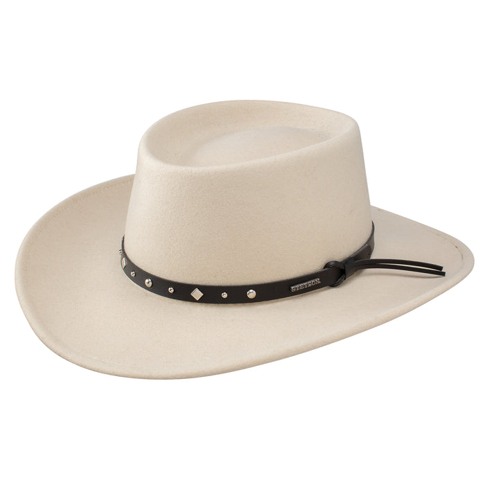 Black Hawk Wide Brim Wool Gambler by Stetson — Levine Hat
