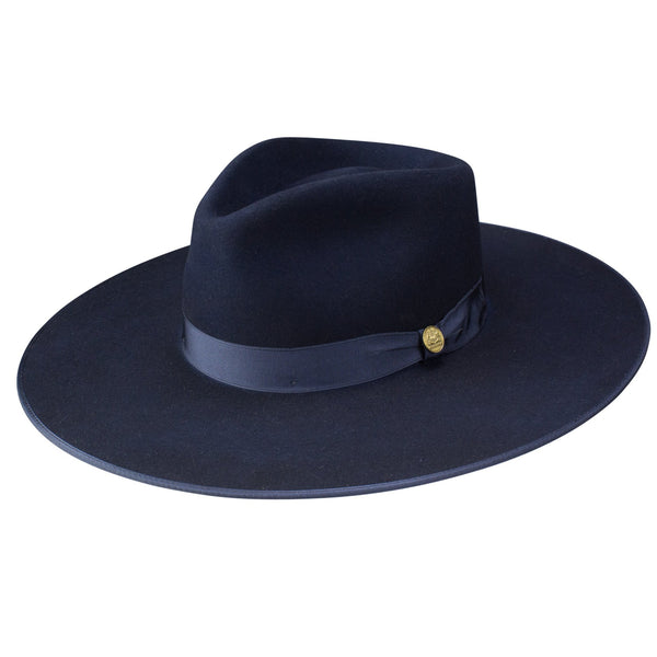 新品 STETSON WOOL FELT LONG FLAT BRIM 58cm Midtown Wide Flat Brim Fedora by Stetson — Levine Hat Co.