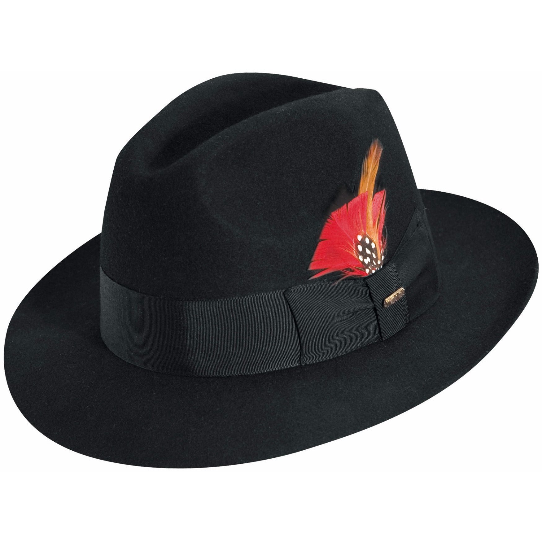 Scala Wool Felt Fedora Hat Black
