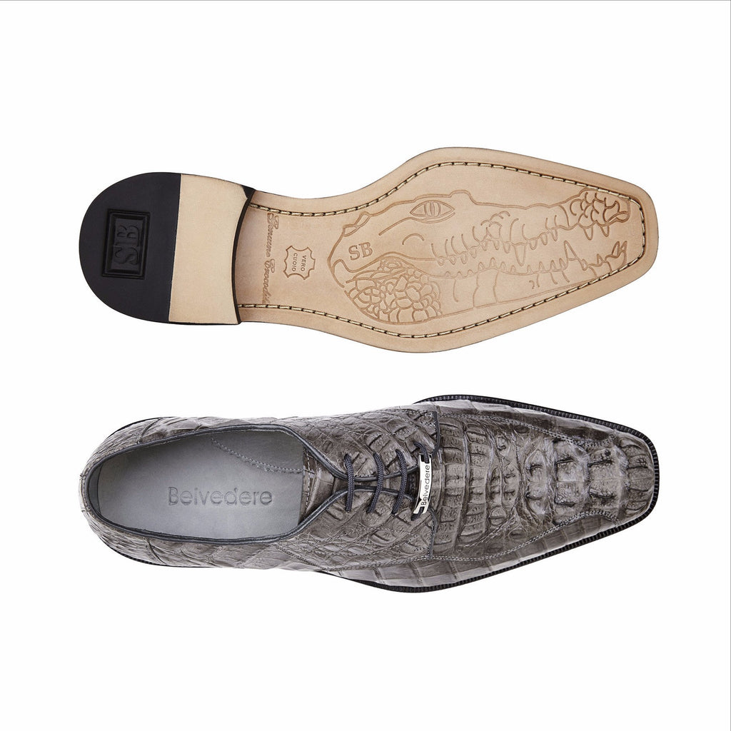 Belvedere - Chapo, Genuine Hornback Crocodile Dress Shoe - Olive - 1465 (IN STORE)