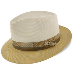 Andover Two Tone Straw Fedora by Stetson